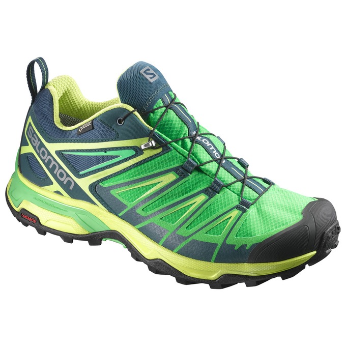 Chaussures De Randonnée Salomon Homme Vert / Noir - Salomon X ULTRA 3 GTX® - France (1067-RWNBS)